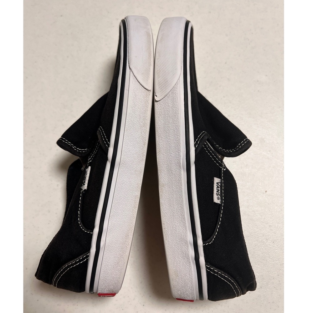 Vans Classic Slip-On Sneaker Women 8.5 Black White Canvas Sneakers Skater - Picture 7 of 11
